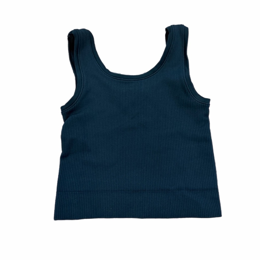 Athleta Girl Rise Above the Rib Cropped Tank Dark Green - Size XS